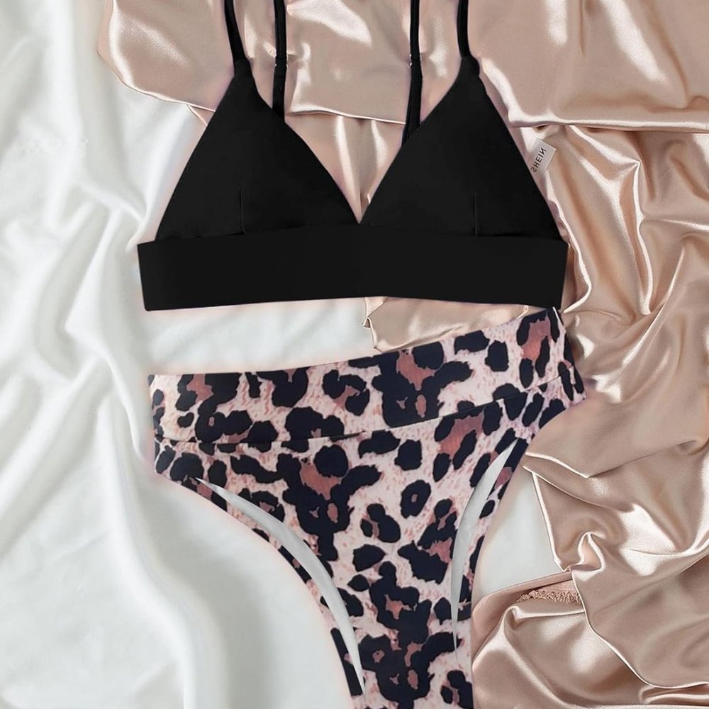 Leopard Flower Print Bikini Set - image 2